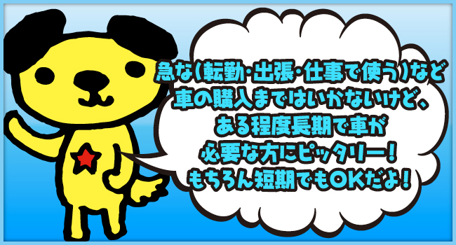 レンタカーについての説明